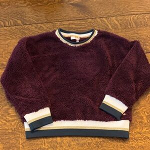 Matilda Jane Plush Maroon Fuzzy Sweatshirt Girls Size 10